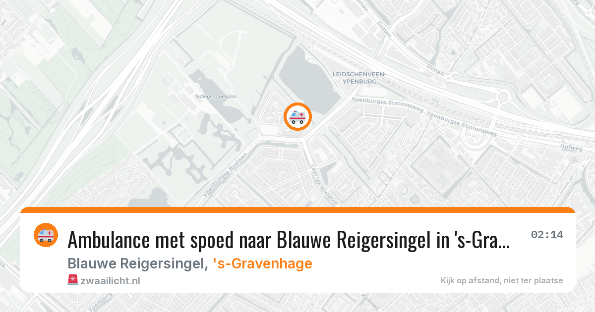 Ambulance met spoed naar Blauwe Reigersingel in 's-Gravenhage — 15 jun 2026