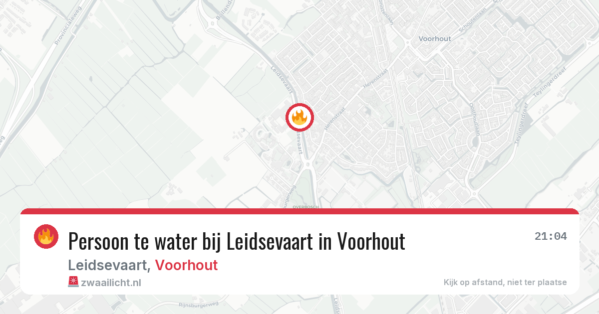Persoon te water bij Leidsevaart in Voorhout — 11 aug 2026