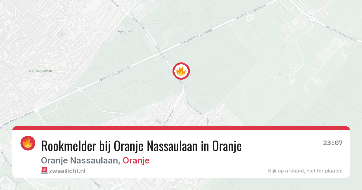 Rookmelder bij Oranje Nassaulaan in Oranje — 29 mei 2026