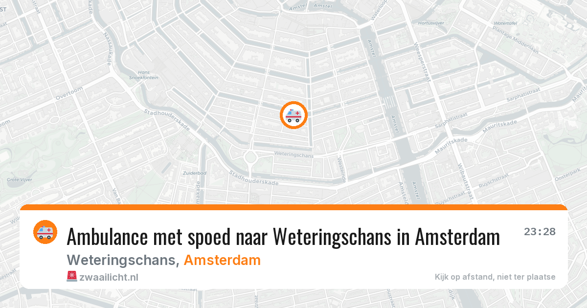 Ambulance met spoed naar Weteringschans in Amsterdam — 25 jun 2026