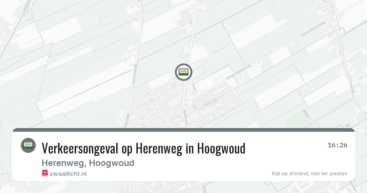 Verkeersongeval op Herenweg in Hoogwoud — 30 apr 2026