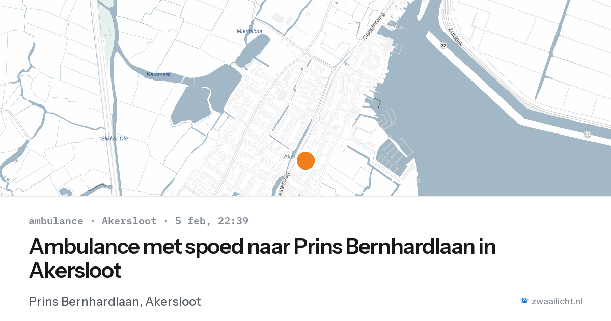 Ambulance met spoed naar Prins Bernhardlaan in Akersloot — 5 feb 2026