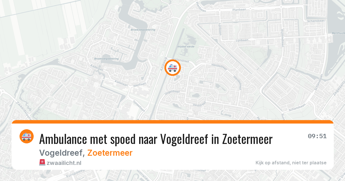 Ambulance met spoed naar Vogeldreef in Zoetermeer — 14 jul 2026