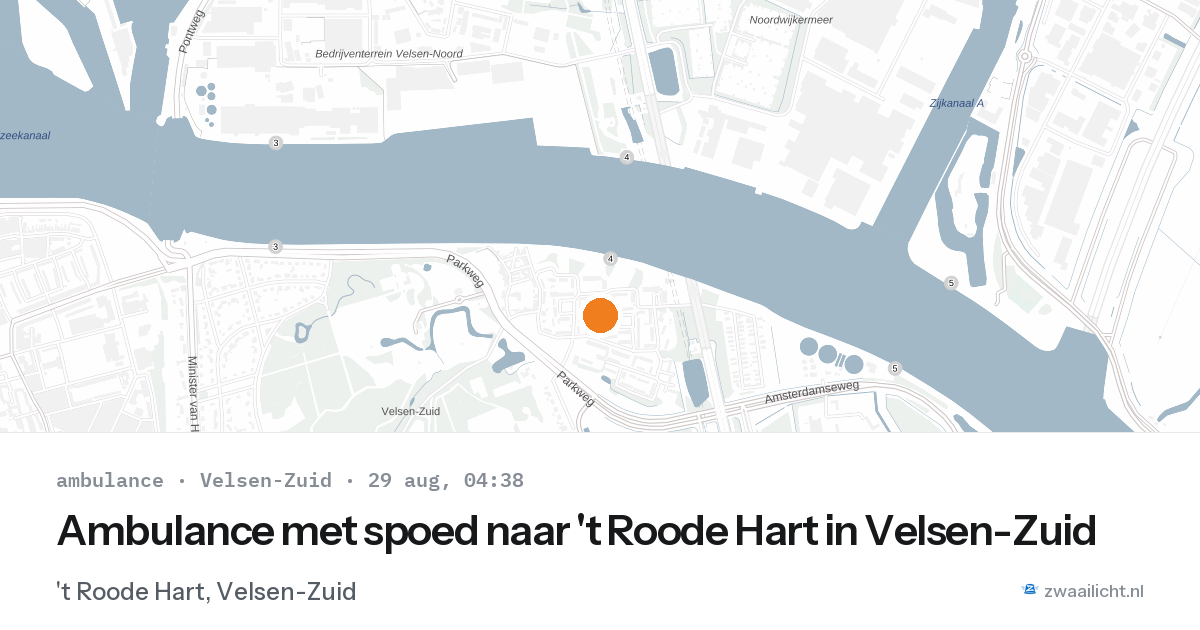 Ambulance met spoed naar 't Roode Hart in Velsen-Zuid — 29 aug 2026