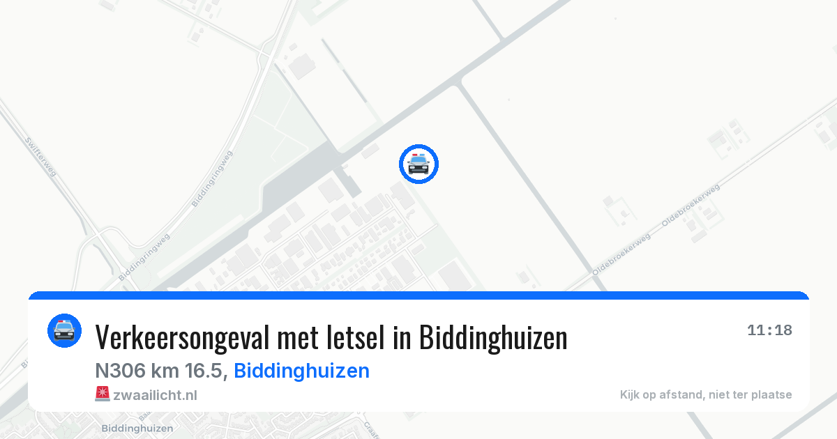 Verkeersongeval met letsel in Biddinghuizen — 11 apr 2026