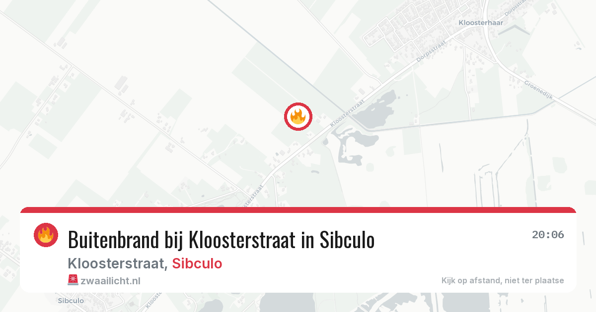 Buitenbrand bij Kloosterstraat in Sibculo — 12 aug 2026