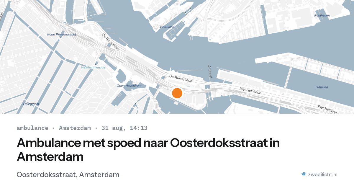 Ambulance met spoed naar Oosterdoksstraat in Amsterdam — 31 aug 2026