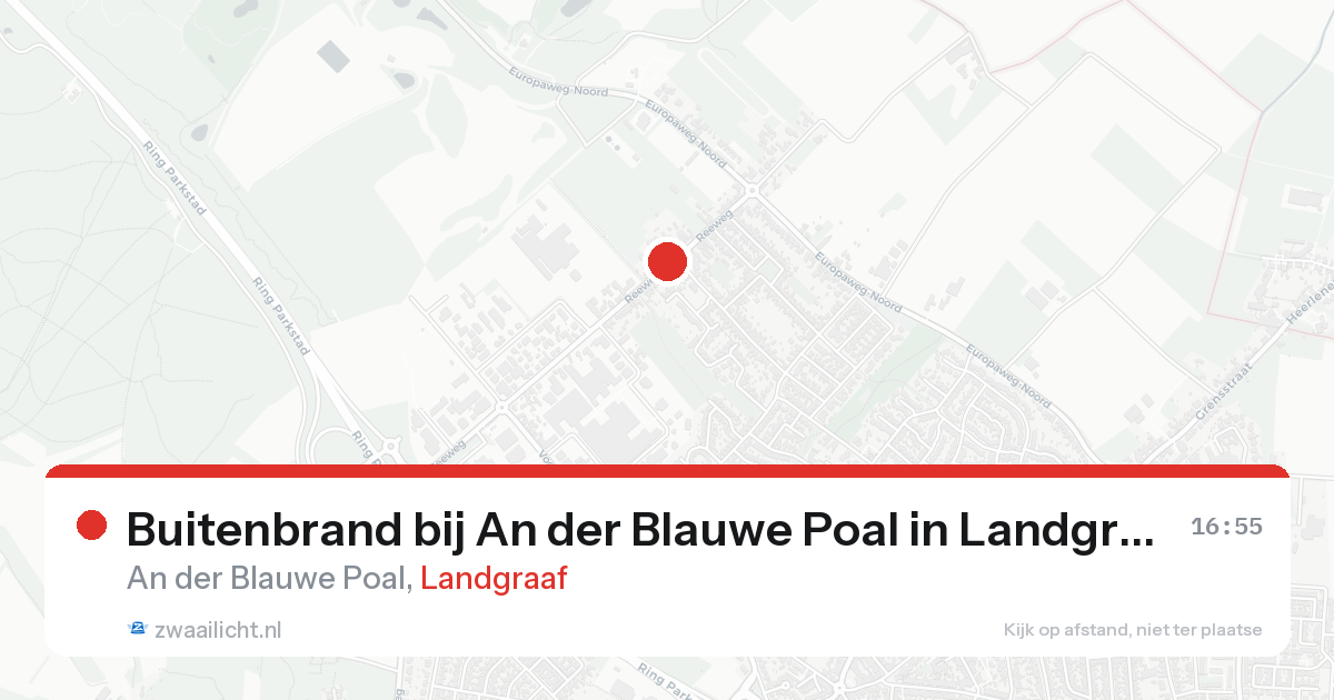 Buitenbrand bij An der Blauwe Poal in Landgraaf — 22 aug 2026