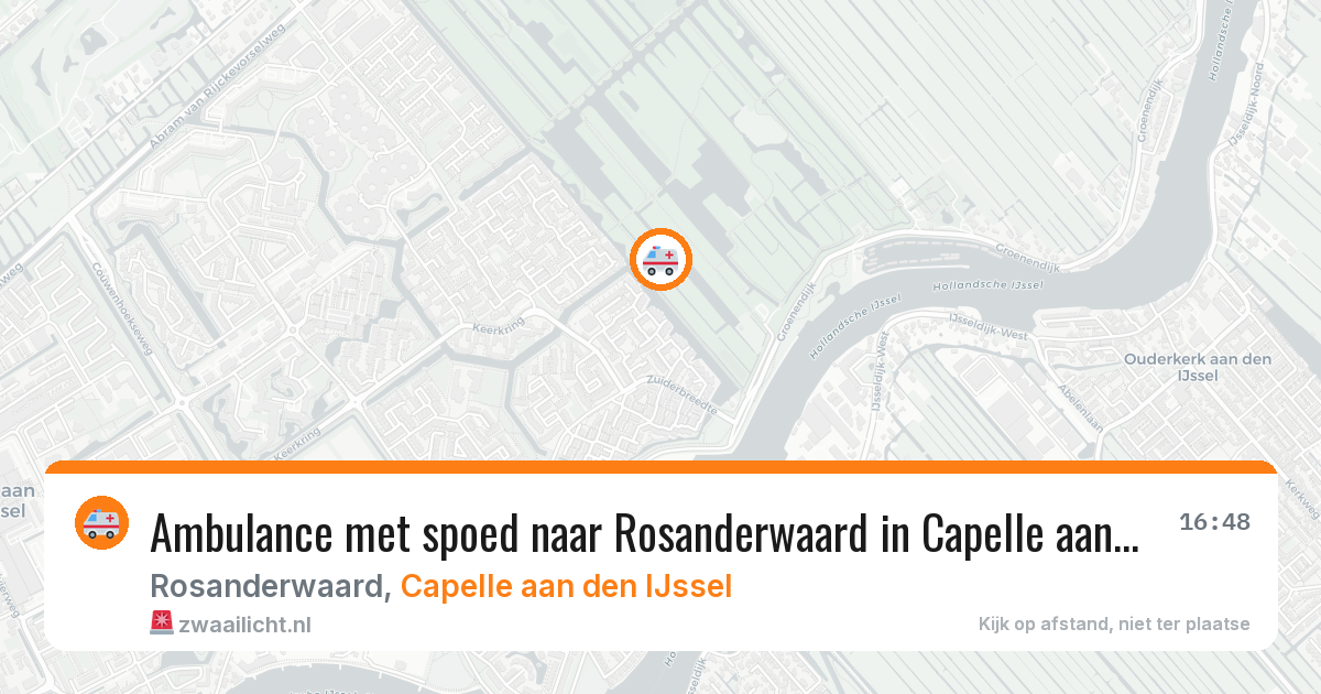 Ambulance met spoed naar Rosanderwaard in Capelle aan den IJssel — 4 jun 2026