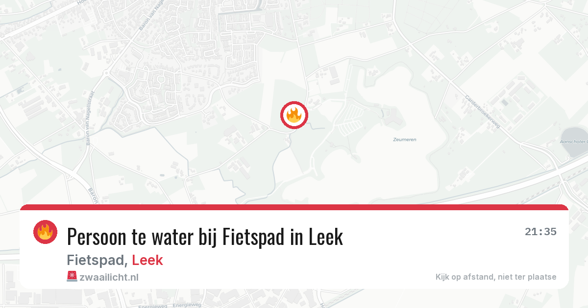 Persoon te water bij Fietspad in Leek — 1 jul 2026