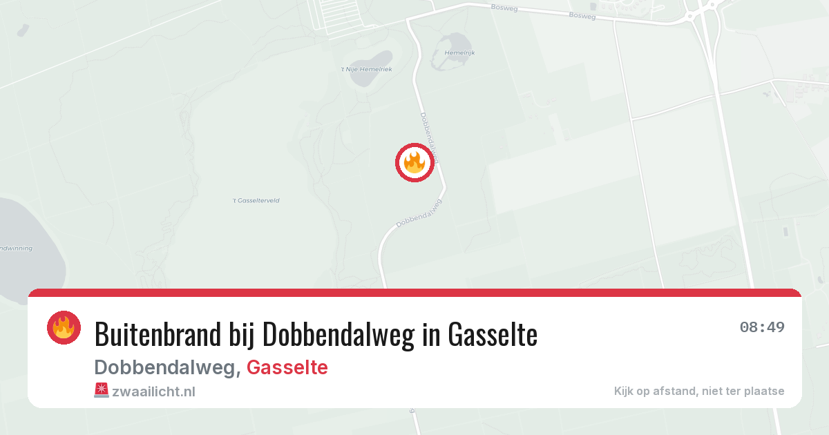 Buitenbrand bij Dobbendalweg in Gasselte — 14 aug 2026