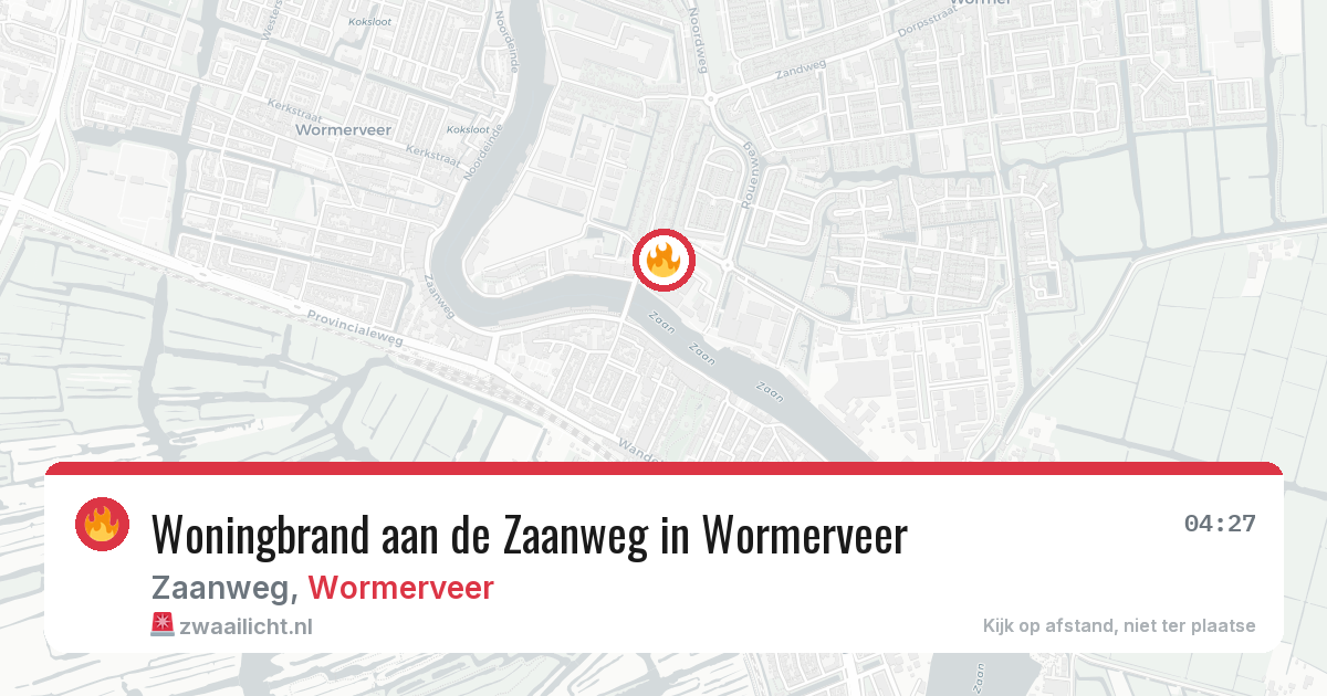 Woningbrand aan de Zaanweg in Wormerveer — 18 mei 2026