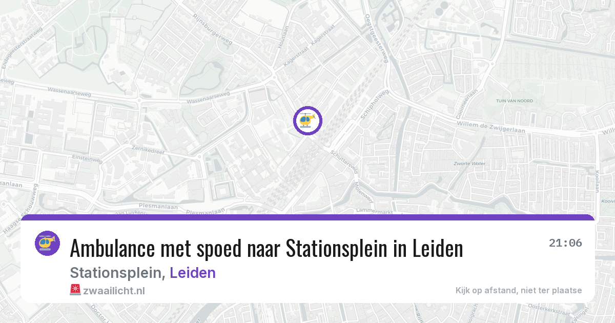 Ambulance met spoed naar Stationsplein in Leiden — 30 mei 2026