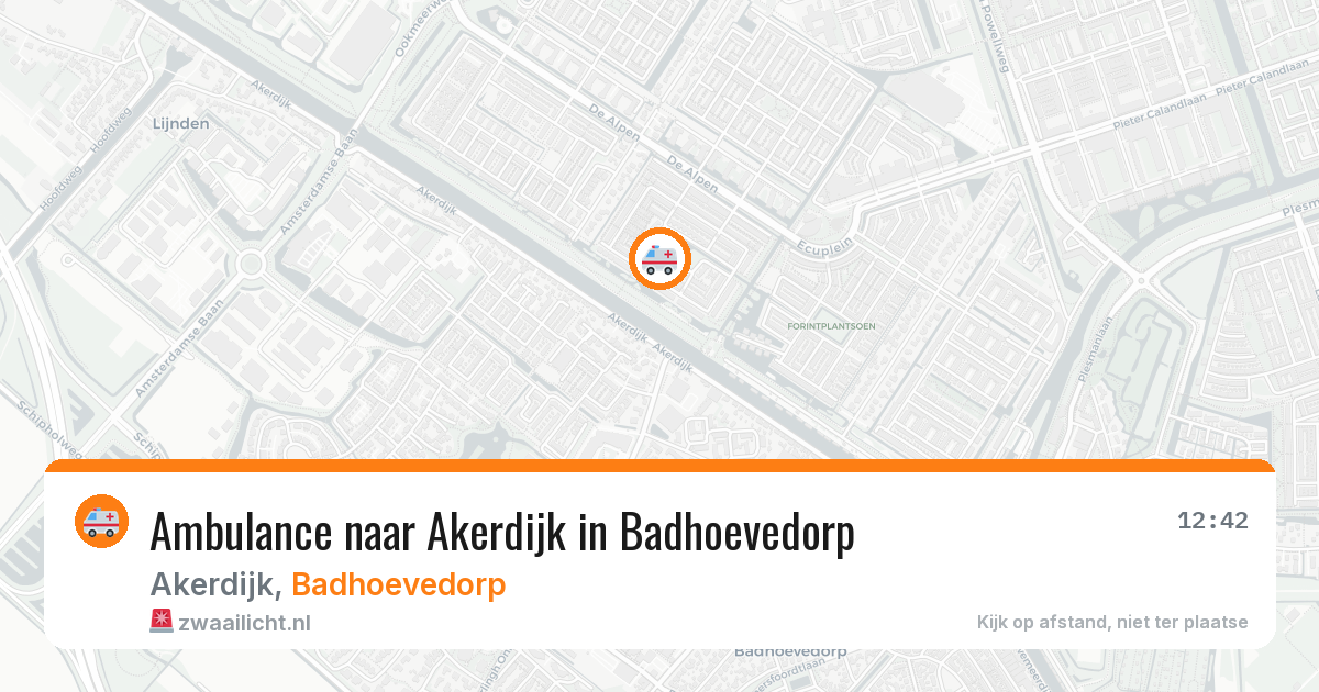 Ambulance naar Akerdijk in Badhoevedorp — 24 jul 2026