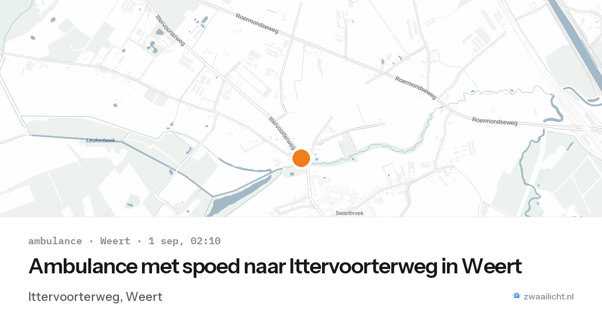 Ambulance met spoed naar Ittervoorterweg in Weert — 1 sep 2026