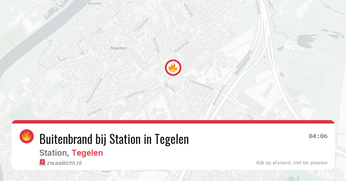 Buitenbrand bij Station in Tegelen — 5 mei 2026