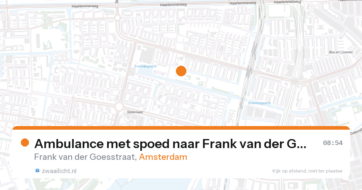 Ambulance met spoed naar Frank van der Goesstraat in Amsterdam — 23 jun 2026
