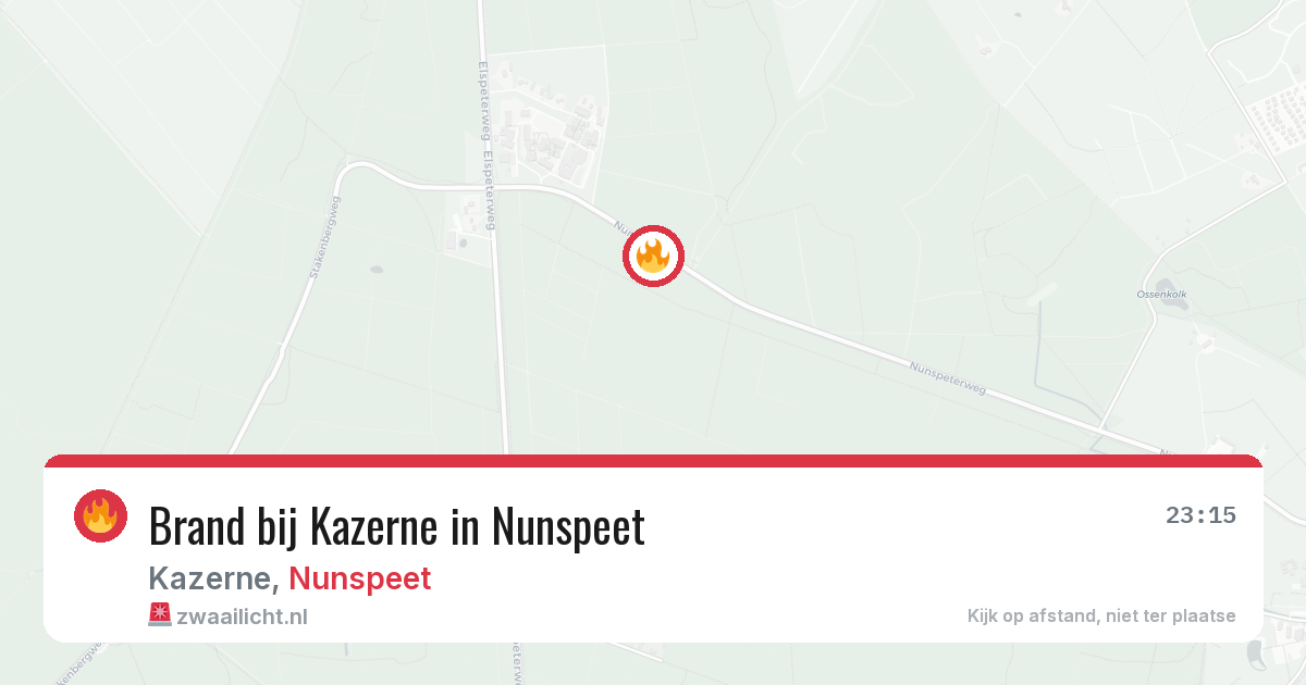 Brand bij Kazerne in Nunspeet — 27 jul 2026