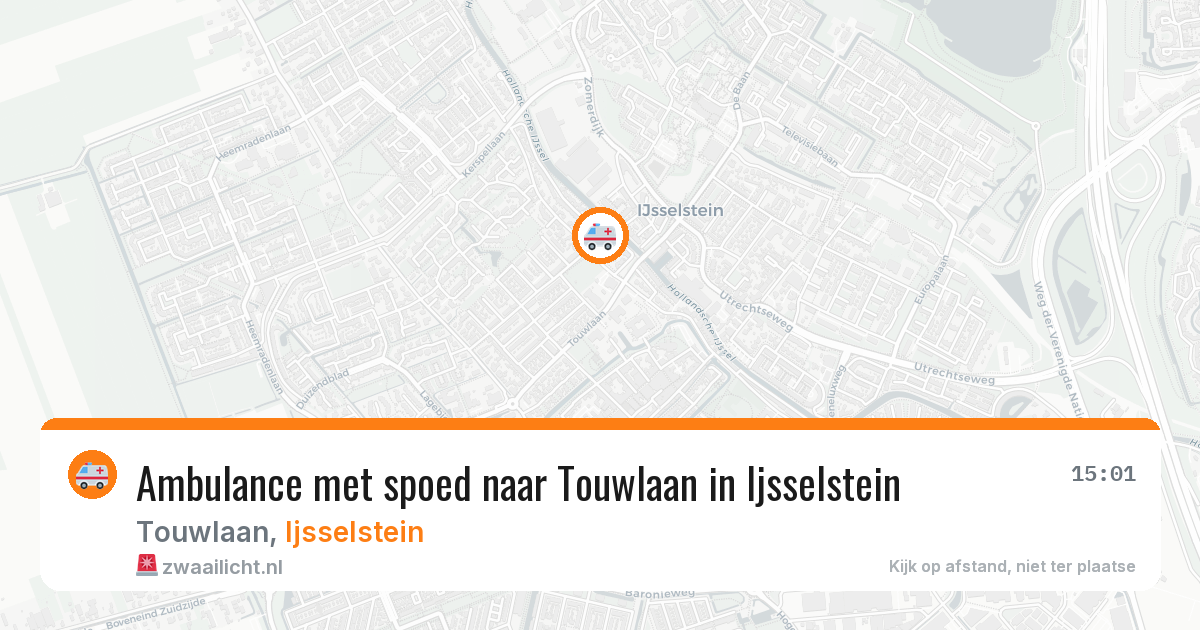 Ambulance met spoed naar Touwlaan in Ijsselstein — 31 mei 2026