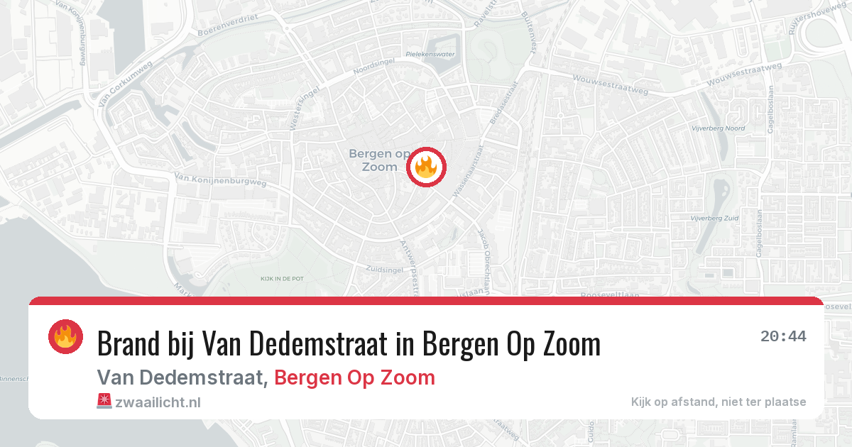 Brand bij Van Dedemstraat in Bergen Op Zoom — 28 mei 2026