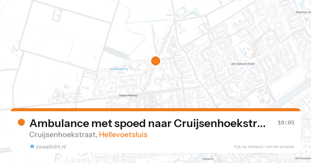 Ambulance met spoed naar Cruijsenhoekstraat in Hellevoetsluis — 27 aug 2026