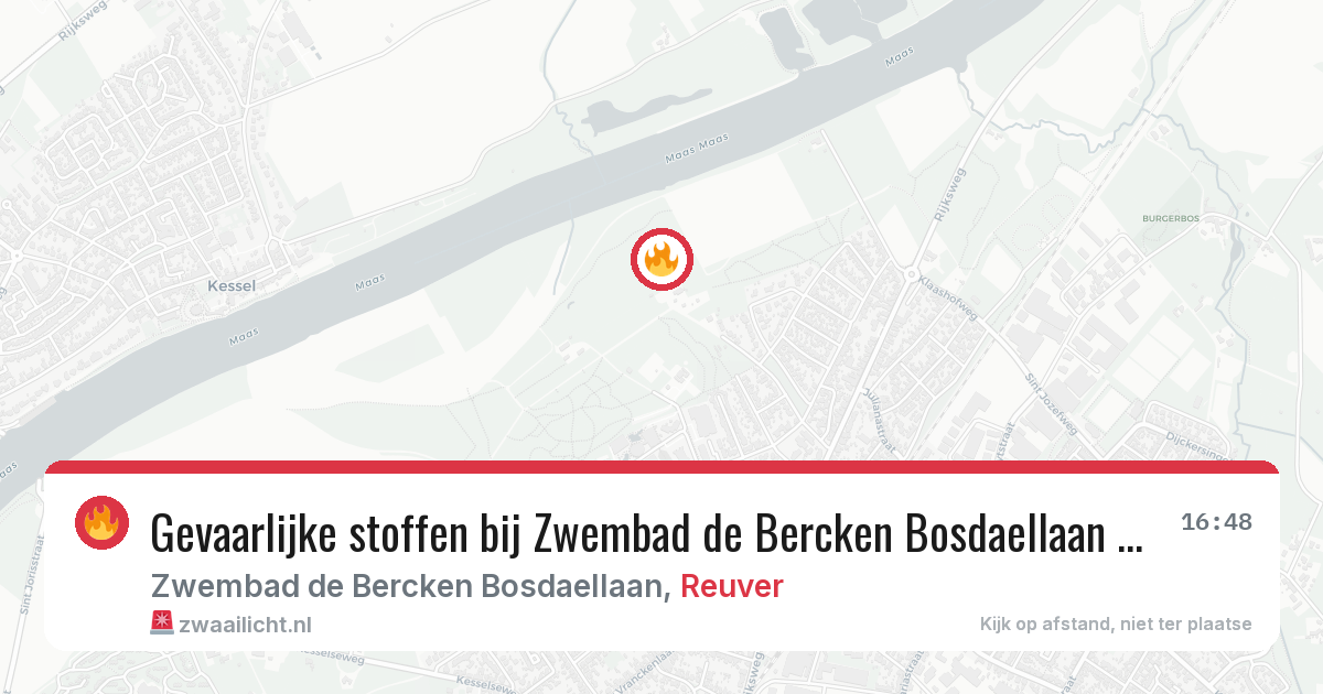 Gevaarlijke stoffen bij Zwembad de Bercken Bosdaellaan in Reuver — 27 jun 2026