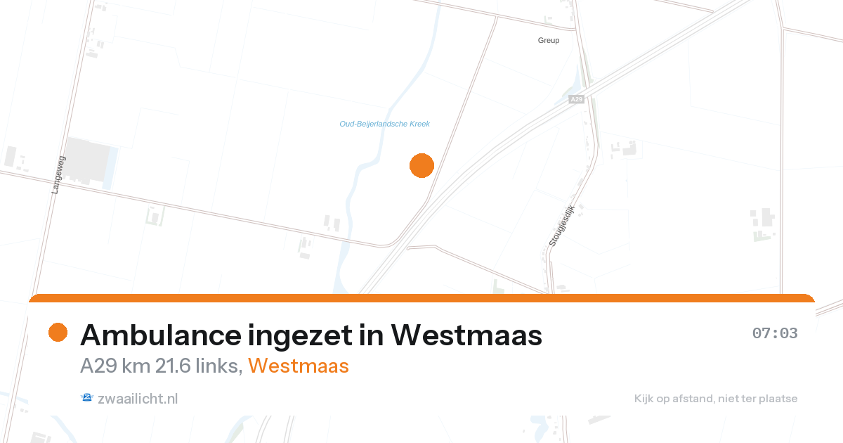 Ambulance ingezet in Westmaas — 27 aug 2026