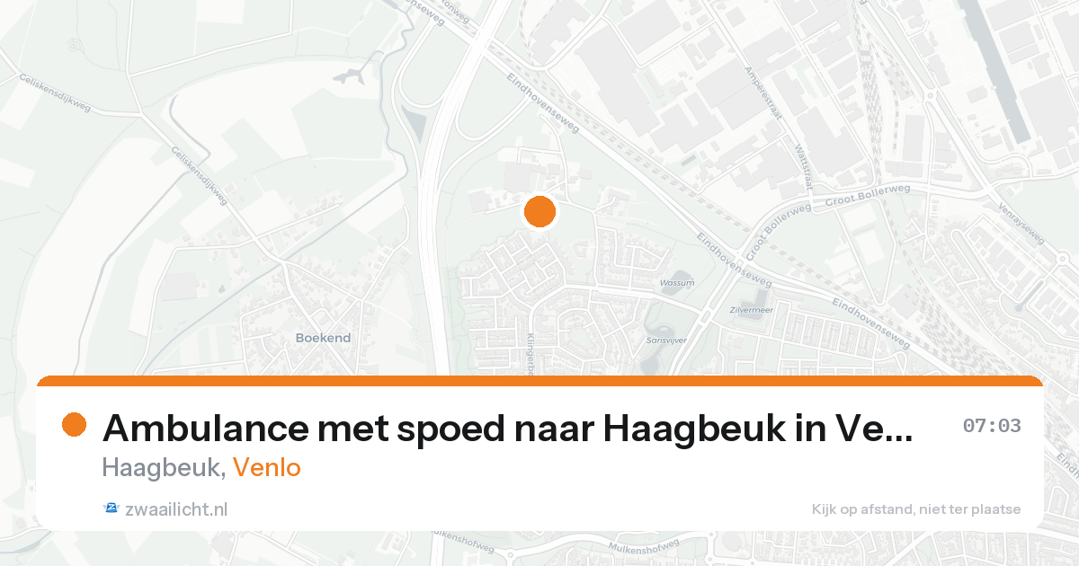 Ambulance met spoed naar Haagbeuk in Venlo — 25 aug 2026