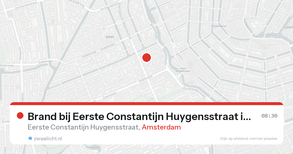 Brand bij Eerste Constantijn Huygensstraat in Amsterdam — 24 aug 2026