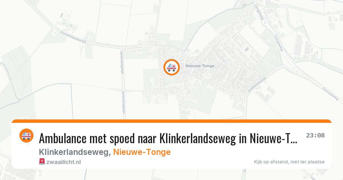 Ambulance met spoed naar Klinkerlandseweg in Nieuwe-Tonge — 16 mei 2026