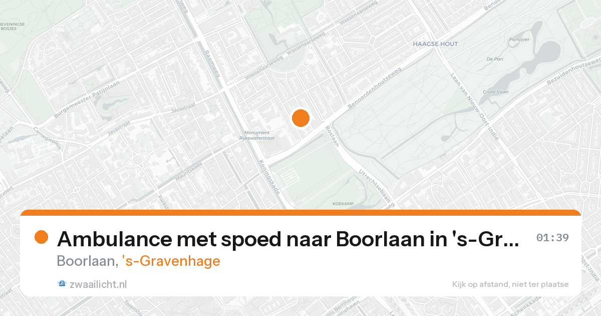 Ambulance met spoed naar Boorlaan in 's-Gravenhage — 15 aug 2026