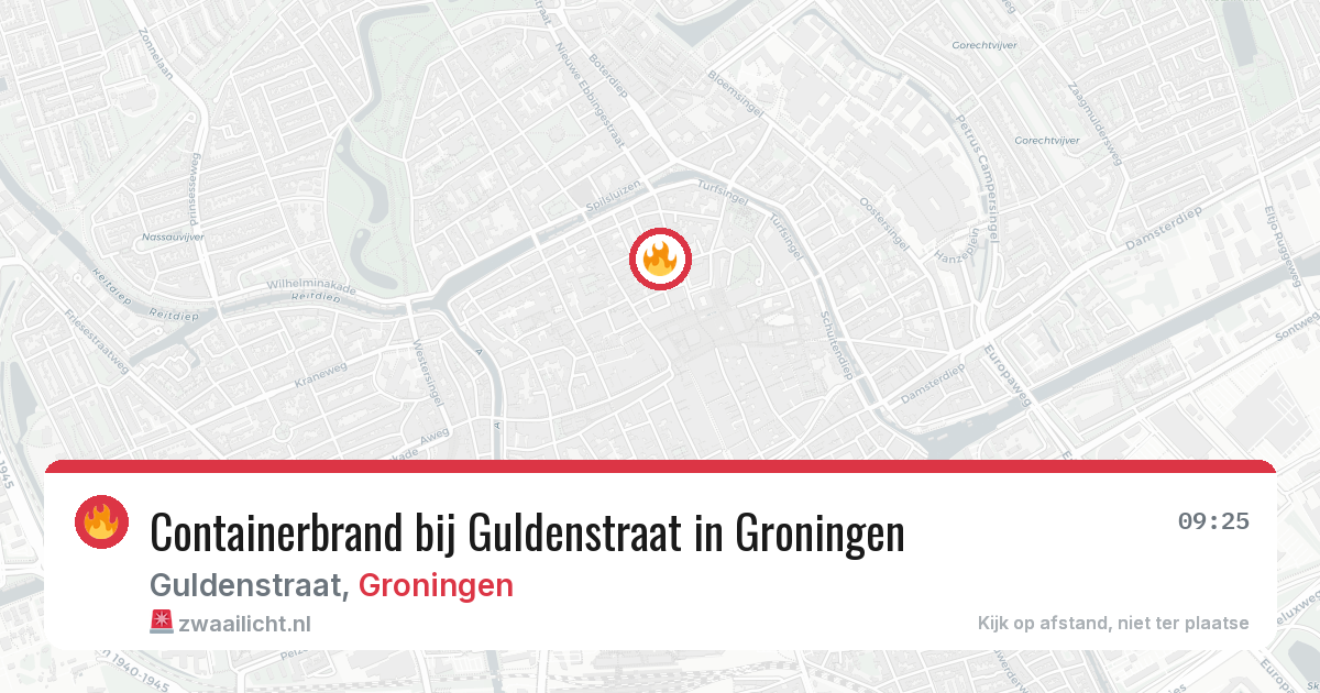 Containerbrand bij Guldenstraat in Groningen — 26 jun 2026