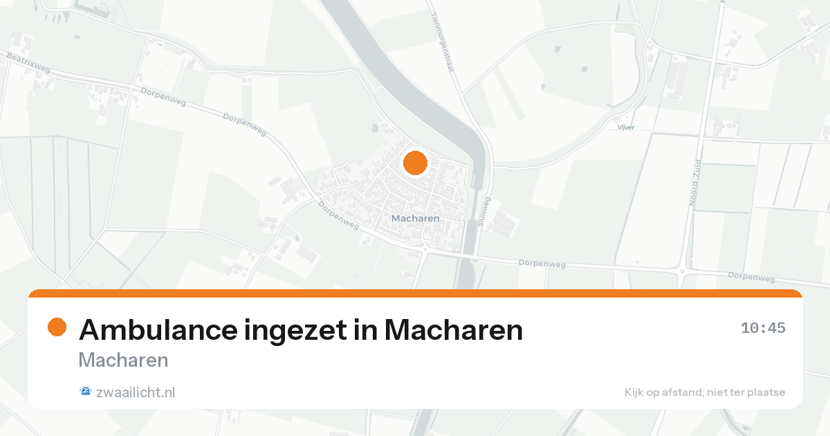 Ambulance ingezet in Macharen — 9 aug 2026