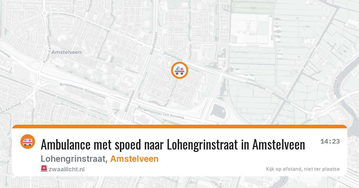 Ambulance met spoed naar Lohengrinstraat in Amstelveen — 22 mei 2026