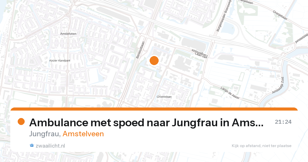 Ambulance met spoed naar Jungfrau in Amstelveen — 27 aug 2026