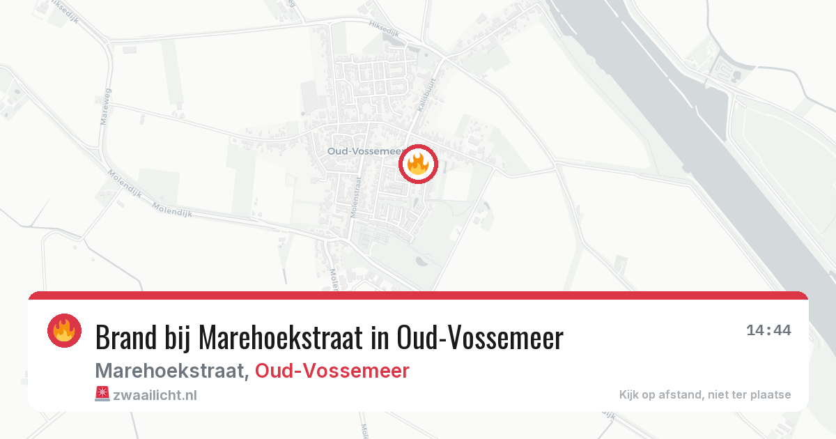 Brand bij Marehoekstraat in Oud-Vossemeer — 6 apr 2026