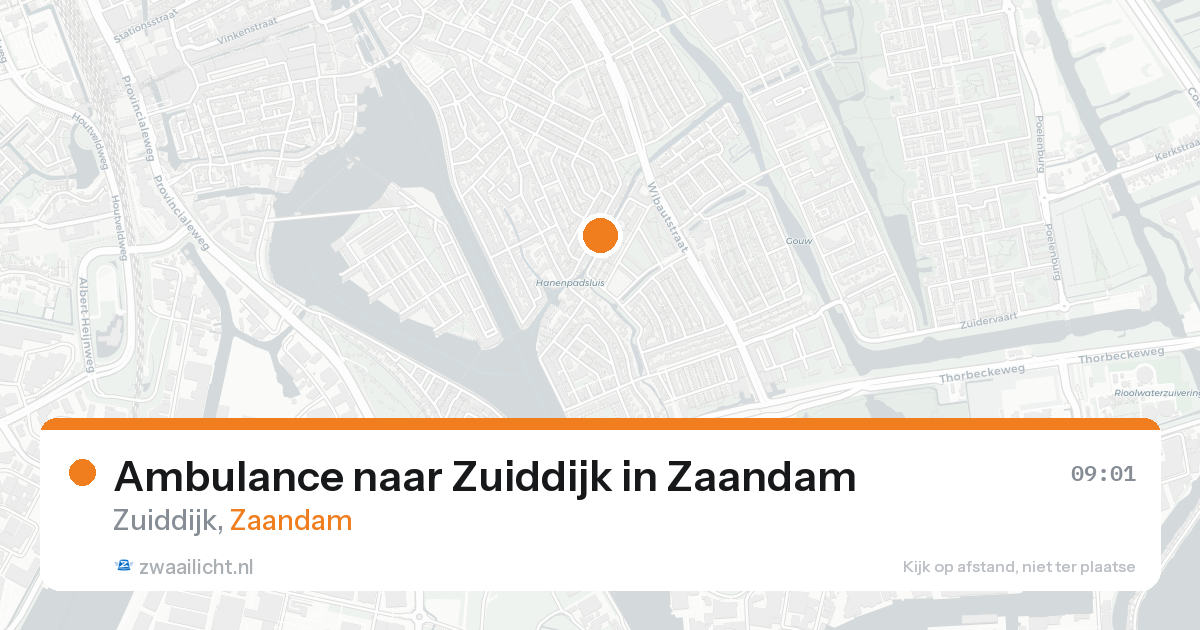 Ambulance naar Zuiddijk in Zaandam — 18 aug 2026