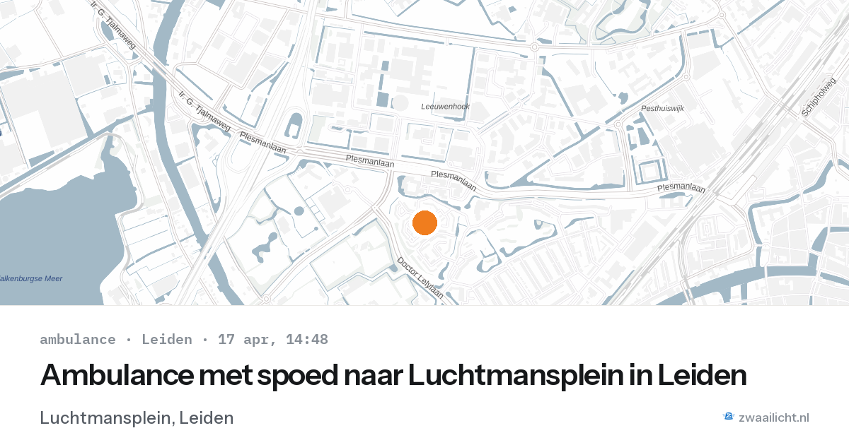 Ambulance met spoed naar Luchtmansplein in Leiden — 17 apr 2026