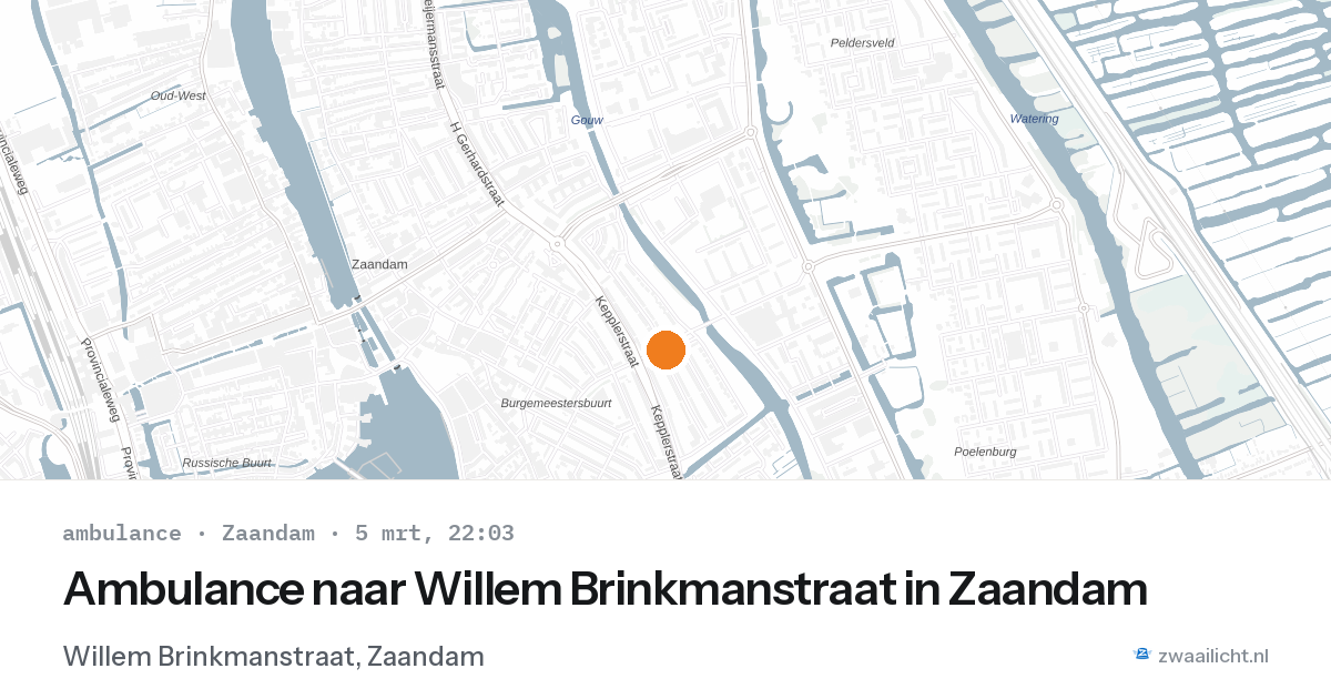 Ambulance naar Willem Brinkmanstraat in Zaandam — 5 mrt 2026