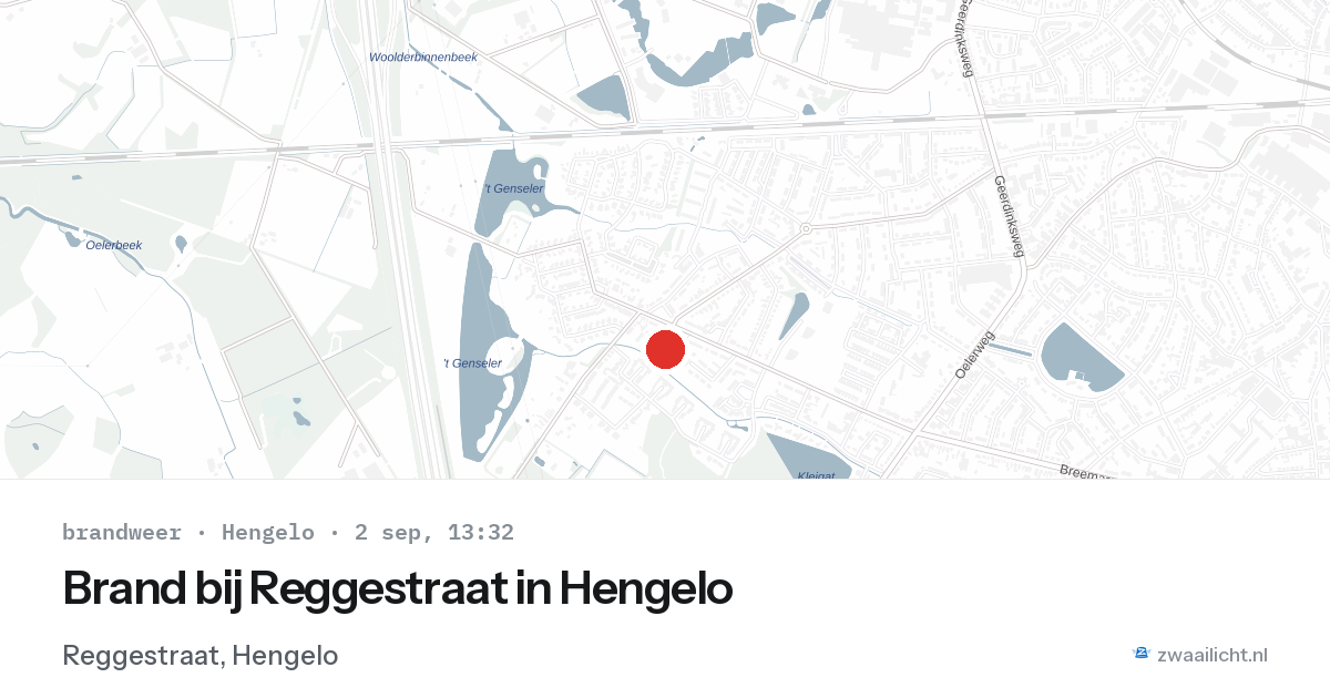 Brand bij Reggestraat in Hengelo — 2 sep 2026