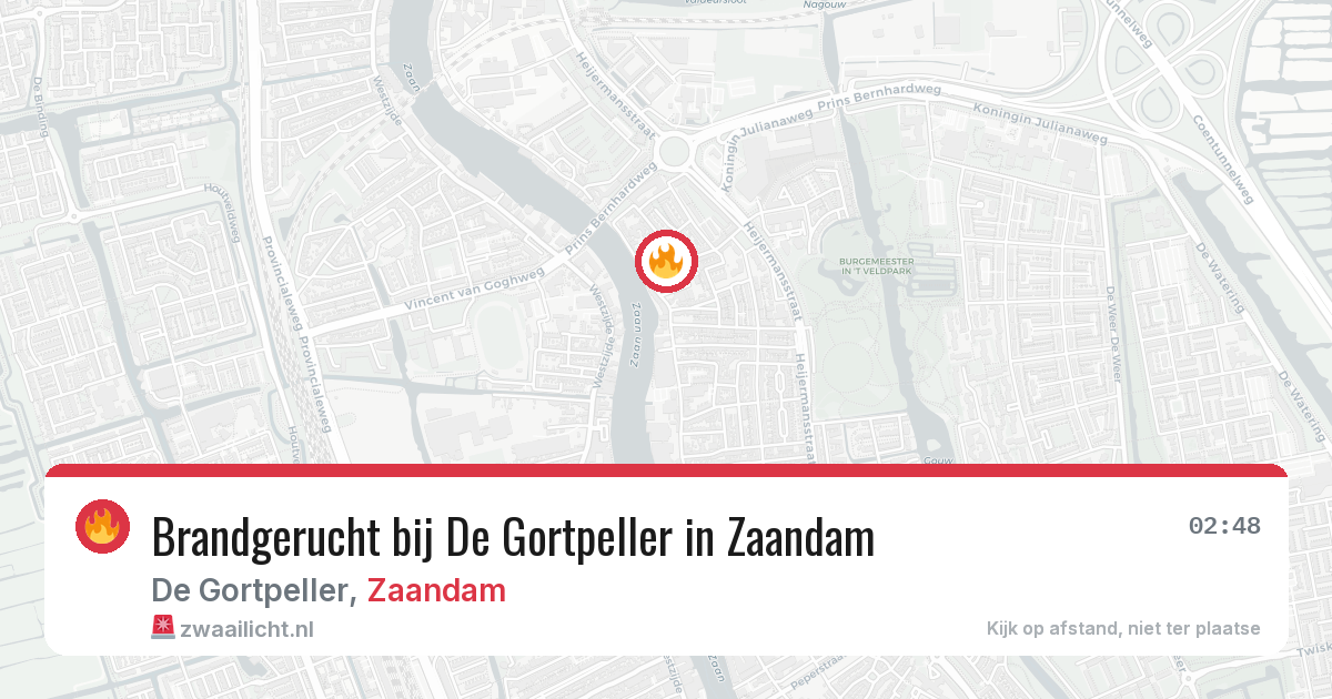Brandgerucht bij De Gortpeller in Zaandam — 9 apr 2026