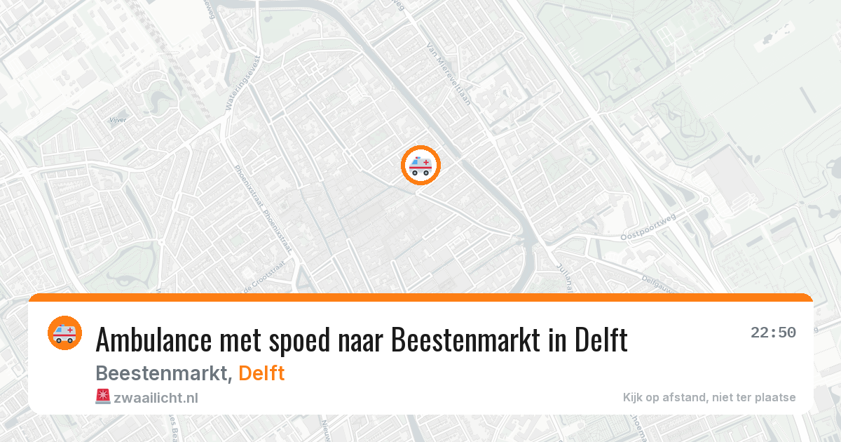 Ambulance met spoed naar Beestenmarkt in Delft — 23 mei 2026