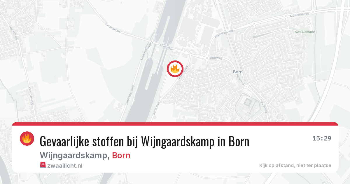 Gevaarlijke stoffen bij Wijngaardskamp in Born — 19 jun 2026