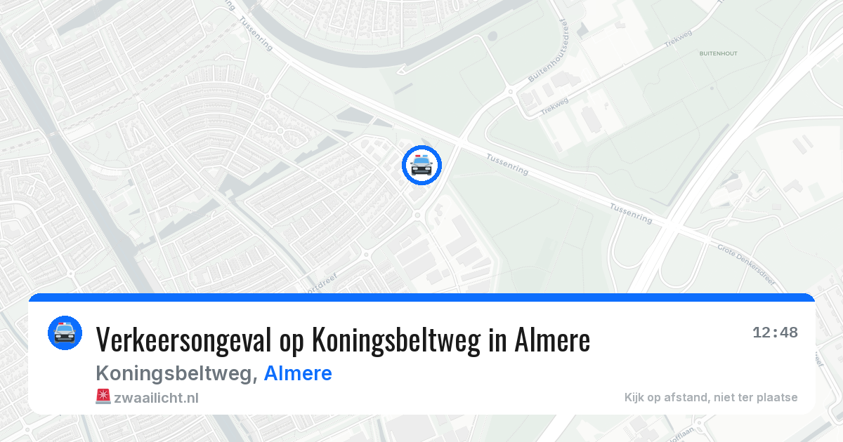 Verkeersongeval op Koningsbeltweg in Almere — 3 aug 2026