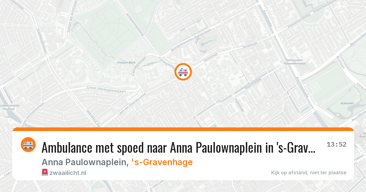 Ambulance met spoed naar Anna Paulownaplein in 's-Gravenhage — 15 apr 2026