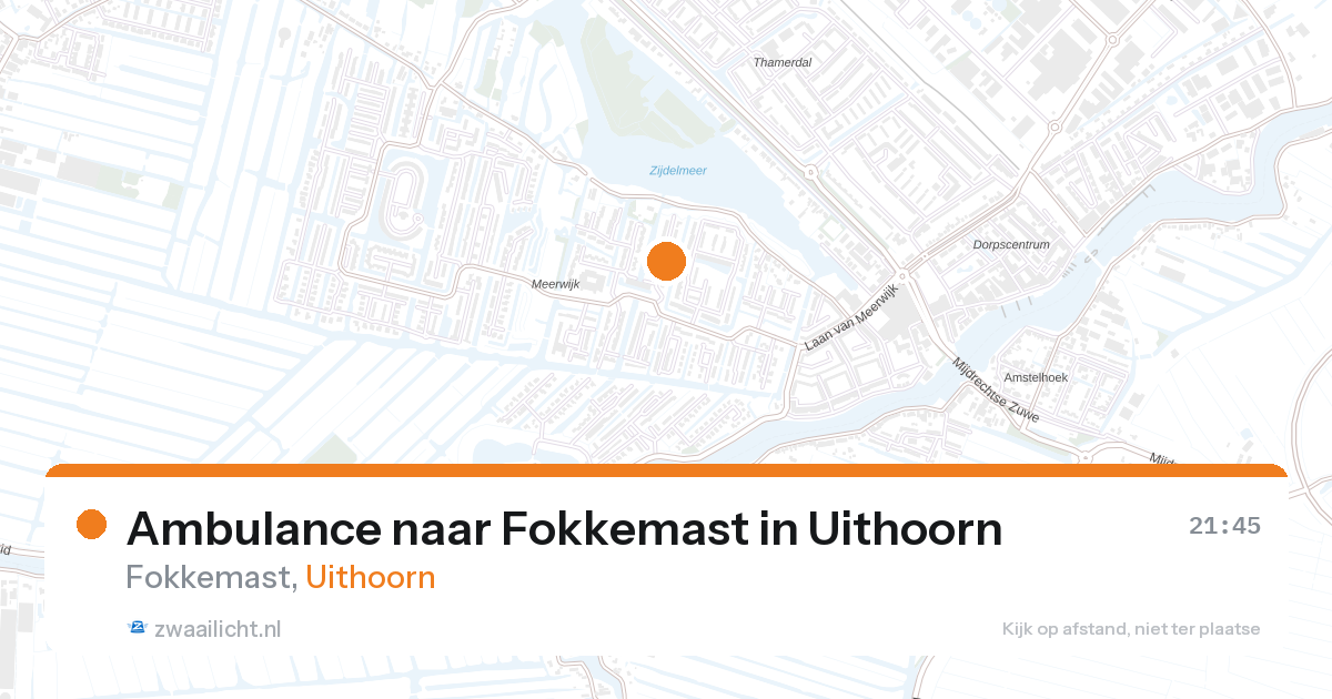 Ambulance naar Fokkemast in Uithoorn — 26 aug 2026