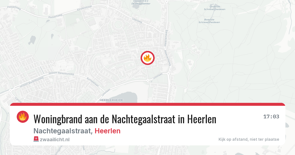 Woningbrand aan de Nachtegaalstraat in Heerlen — 26 jun 2026