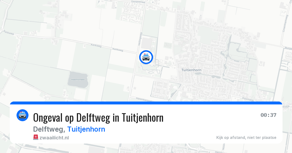 Ongeval op Delftweg in Tuitjenhorn — 24 mei 2026