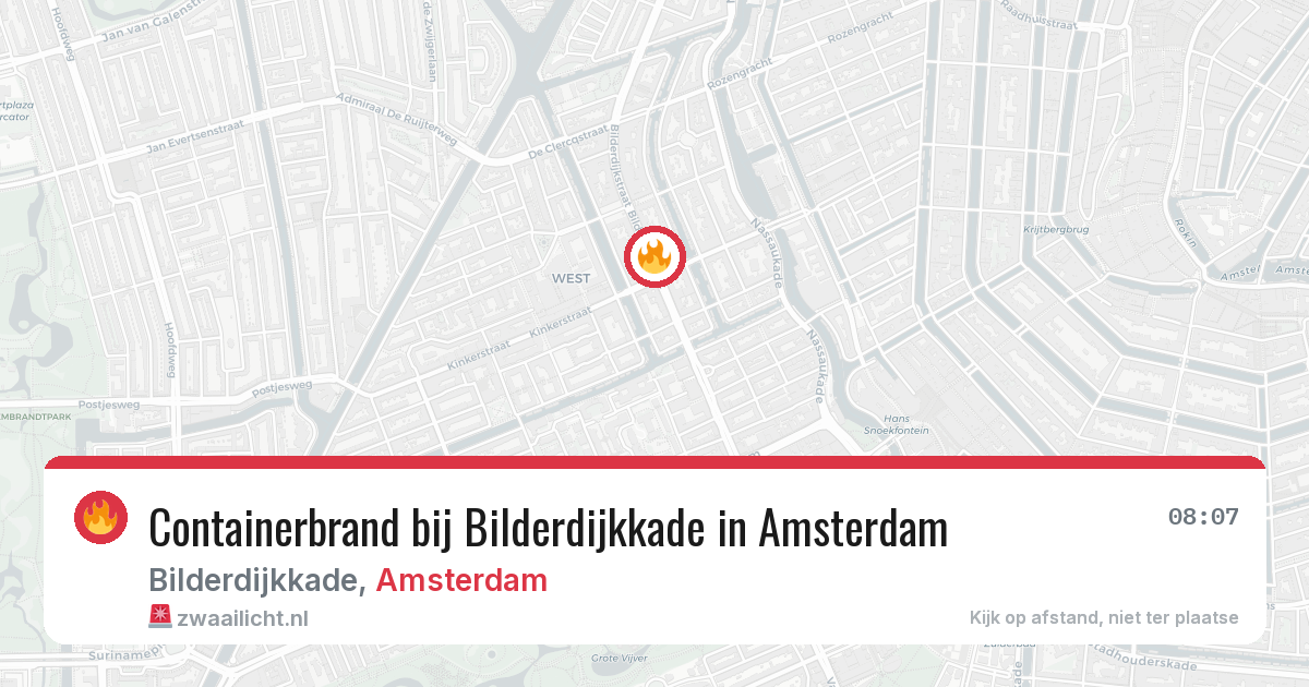 Containerbrand bij Bilderdijkkade in Amsterdam — 25 jul 2026