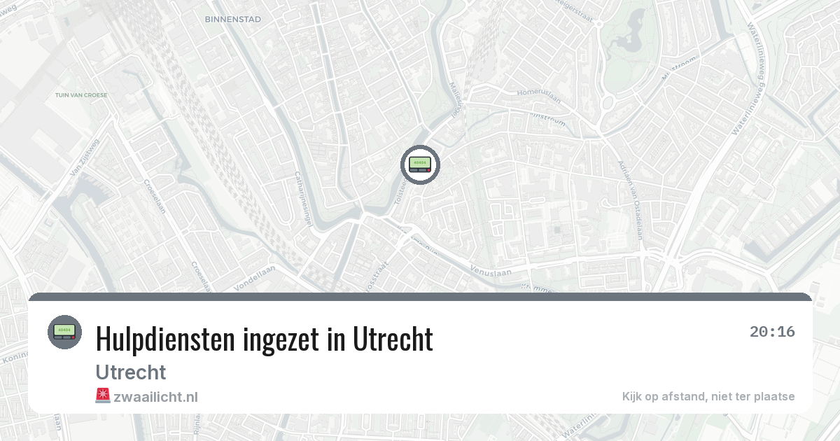 Hulpdiensten ingezet in Utrecht — 5 aug 2026 | 🚨 Zwaailicht.nl